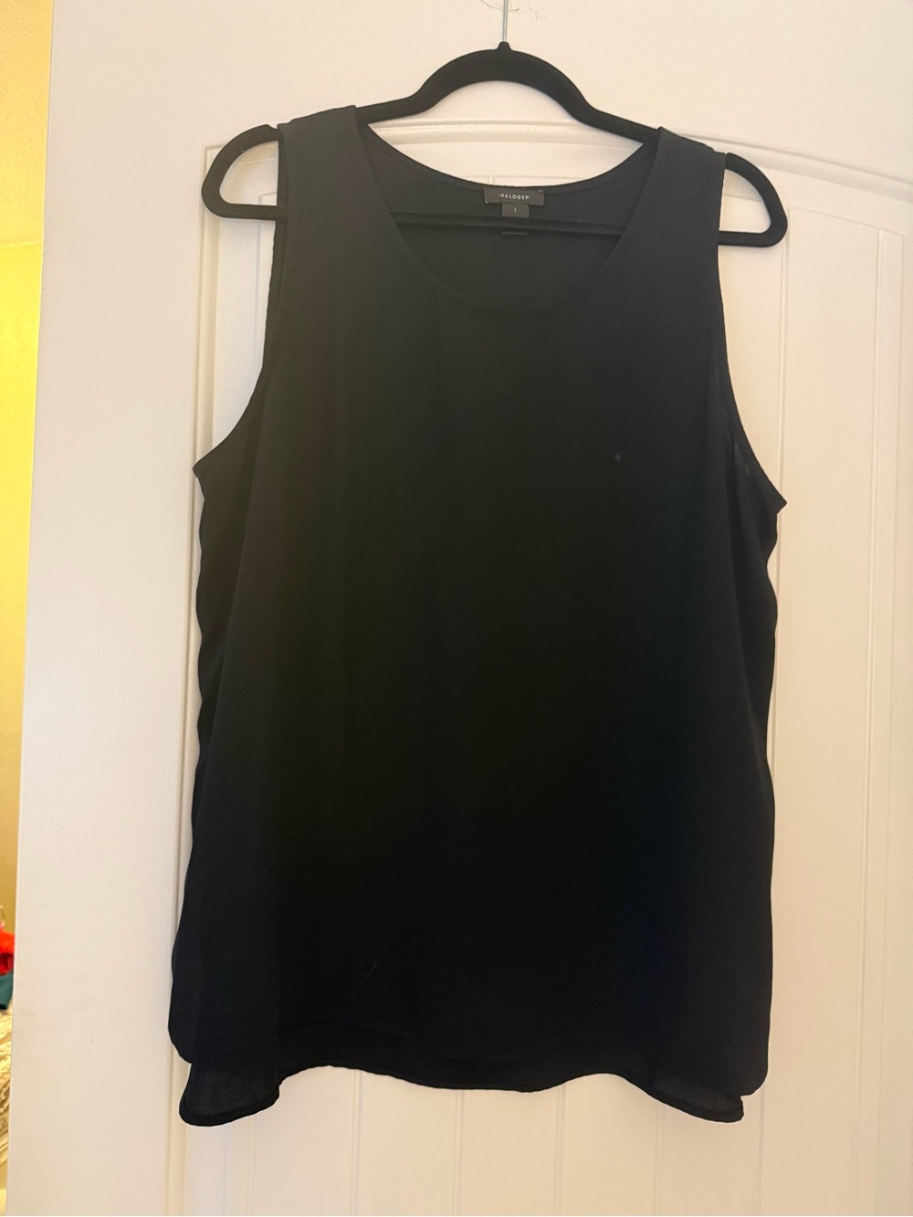 Halogen Black Sleeveless Blouse | Size L